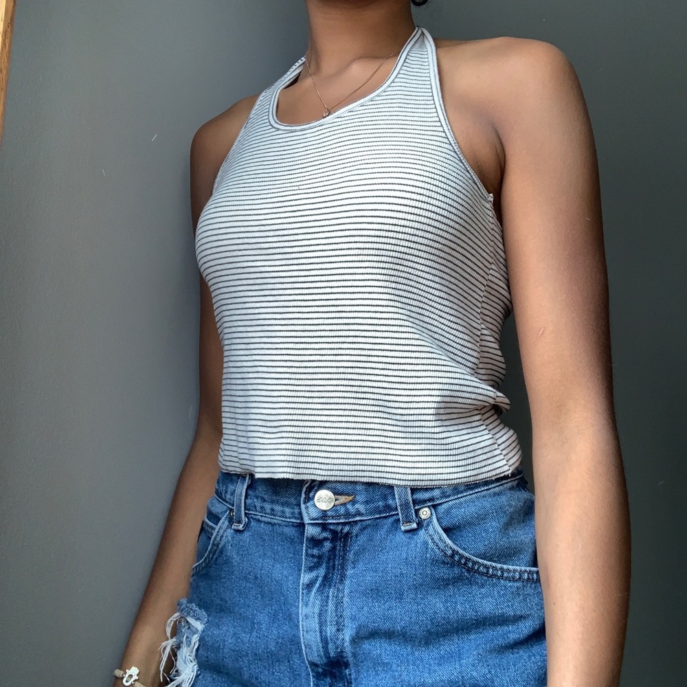 Striped Halter Crop Top